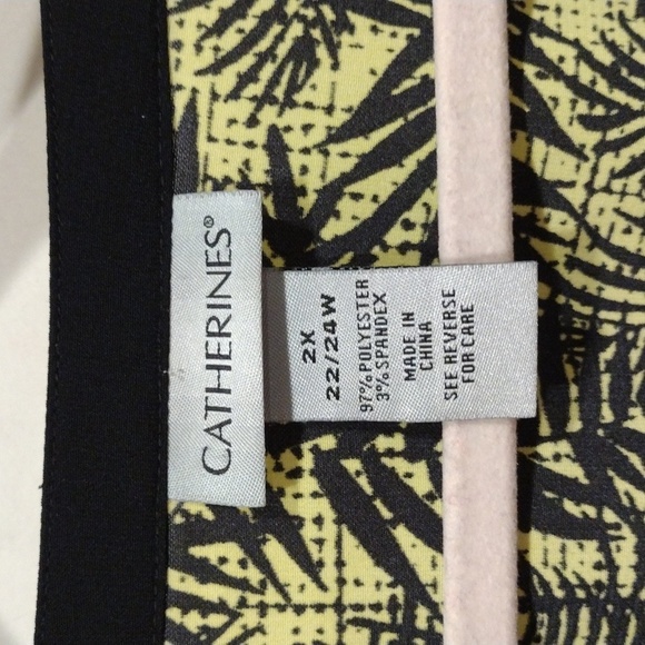 Catherines Women's Ombre Tropical Print Popover Tunic Top Sz 2X-Resortwear - Picture 2 of 7